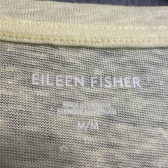 NWT Eileen Fisher 100% Organic Linen Jersey Crew Neck T Shirt Citrus Yellow M - Picture 6 of 10
